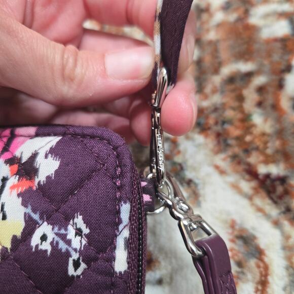 Vera Bradley Indiana Rose All In One Crossbody Adjustable Purple Maroon Floral - Picture 5 of 12